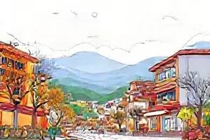 旧书店书架上夹着书签的旧书特写