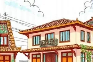 少年仰望天文台穹顶的漫画内页