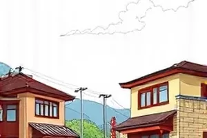 雨夜街道上侦探社木招牌的漫画场景