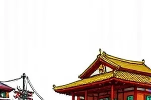 雨天巷子里骑车邮差的漫画身影