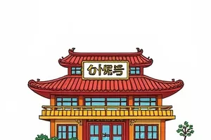 白色塔楼在黄昏光线下的漫画场景